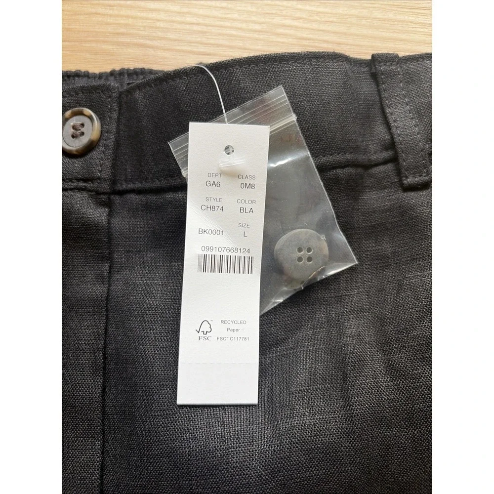J.Crew 100% Linen Shorts Women's Size Large Black 3